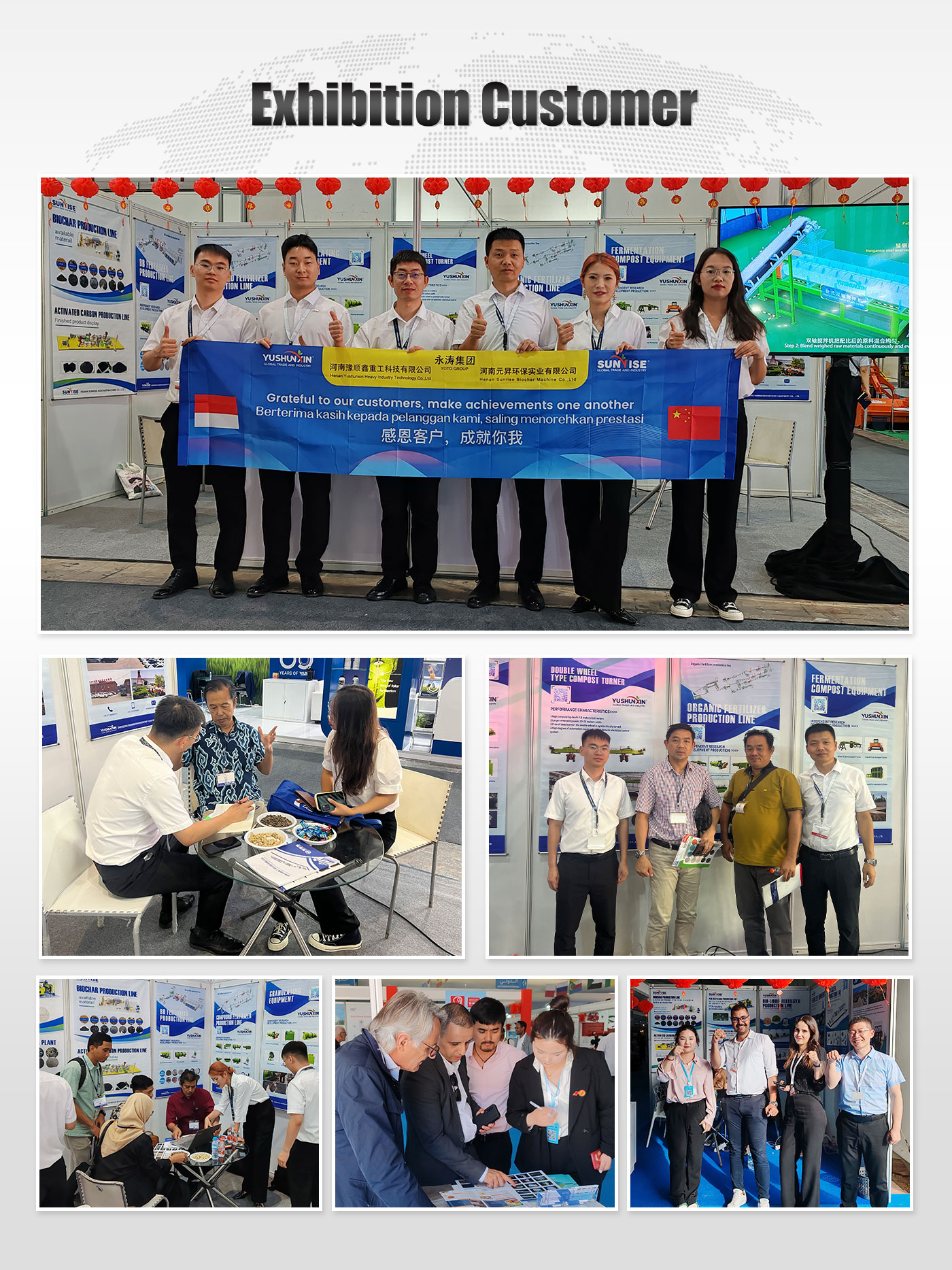 Clientes internacionales en exposiciones